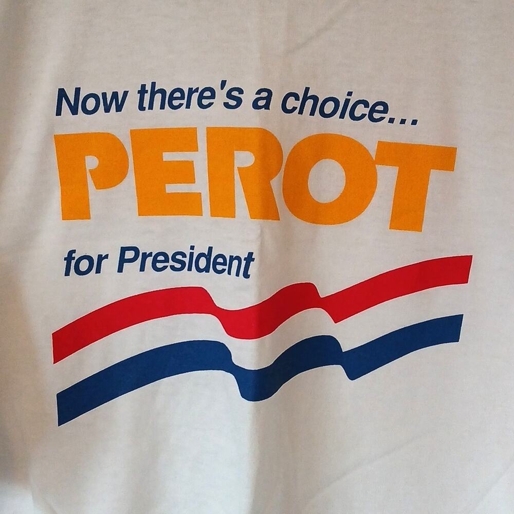 Vintage 90s Ross Perot For President Shirt Jerzees Tag Single Stitch - Picture 2 of 6